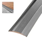 Amig - Revêtement de sol | Adhésif | Profil de liaison pour sols, parquet et terrasse | Bande de transition | Couleur argent | Dimensions 985 mm x 4 mm x 0,5 mm | Spécial pour les planchers en bois