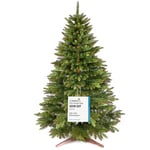 Sapin de Noël Artificiel Premium 150 cm - Gagnant du Test - Branches denses et réalistes, fourni avec Un Support en Bois élégant et Un Sac de Rangement – Pure Living