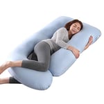 Coussin de Grossesse,Coussin d'allaitement,Oreiller de Grossesse,Coussin Allaitement Support de Mise à Niveau pour Le Dos, Les Hanches, Les Jambes et Le Ventre pour Les Femmes Enceintes (Bleu)