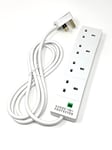 STATUS Multi Plug Extension | 4 Socket Extension Cable | 2m Extension Lead | 13A Surge Protected | 4WSSP2MCP10