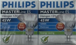 2x Philips Master Line ES ECO Boost 12V 45W Dichroic 45 W = 65/75 Watt 36º AB15