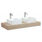 Mob-in - Plan de toilette suspendu pour vasque will - 120 cm - Ep. 12 cm - Décor Chêne