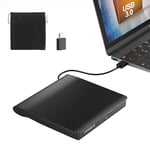 ORIGBELIE Lecteur CD Externe pour PC Portable, Graveur DVD Externe Plug&Play, Lecteur CD/DVD +/-RW USB 3.0 Type-C, Lecteur DVD Externe pour Ordinateur Portable de Bureau Windows 11/10/8/7/XP Linux OS