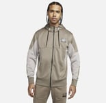 Mens Nike PK Air Max NSW Full Zip Hoodie Poly Fleece Taupe Grey Size Small