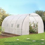 Serre tunnel de jardin Idmarket zebra - 12M² - Blanche - Gamme maraîchère - 4x3M