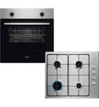 Zanussi Electric Single Fan Oven & Gas Hob Pack - Stainless Steel ZPG2000BXA