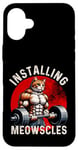 Coque pour iPhone 16 Plus Installing Meowscles Gym Cat Haltérophilie Homme, Femme, Enfant