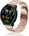 22mm Bracelet Compatible Avec Xiaomi Redmi Watch 5 Active/Watch 5 Lite/ S4 Sport, Élégant Et Gentleman Bracelet De Rechange Réglable En Acier Inoxydable For Amazfit Balance/Bip 5 - Or Rose