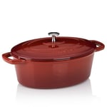 kela Cocotte Calido, 4 L, en fonte, rouge, ovale, émaillée, compatible avec tous les types de feux, température max. 300° C, 12860