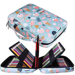 JAKAGO Trousse Crayon de Couleur 220 Grande Trousse Scolaire avec Poignée Solide,Portable étanche Sac a Crayon Idéal pour Excellent Cadeau Femme/Homme/étudiant/Artiste (Ice Cream)