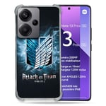 Cokitec Coque Renforcée pour Xiaomi Redmi Note 13 Pro Plus 5G Manga Attaque Titans Noir