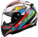 LS2, Casque Moto Intégral RAPID II XDRON Gloss White Neon Orange, XS