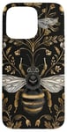 Coque pour iPhone 15 Pro Max Beau motif abeilles et fleurs noires