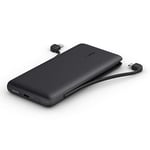 Belkin BOOSTCHARGE Plus 10K Portable Charger Power Bank (10,000 mAh with Integrated Lightning (MFI) and Integrated USB-C Cables and Additional USB-C Charging Port) - Black