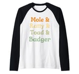 Wind in the Willows Character Funny Raglan Baseball Tee