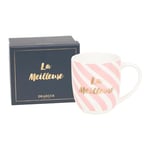 DRAEGER PARIS | Mug rose en céramique "La Meilleure" | Idée Cadeau pour Amie, Copine, Amoureuse, Collègue, Famille, Sœur, Maman | Mug mignon avec coffret Cadeau