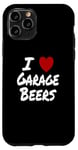 Coque pour iPhone 11 Pro I Heart (Love) Garage Bières Weekend Relaxation Man Cave