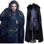 Game Of Thrones Jon Snow Kostym Herr Fancy Dress Cape Set Festkläder S