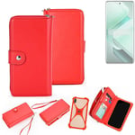 Wallet Mobile phone cover Vivo V40e Phone protective Case red