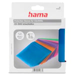 Hama Pochettes pour CD-ROM/DVD-ROM (Pochettes CD plastique, pochette de protection colorées, lot de 50, Multicolore) Bleu/Orange/Violet/Rose/Vert