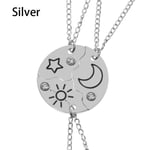 3st Friendship Halsband BFF Hänge SILVER silver