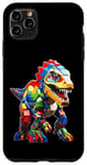 Coque pour iPhone 11 Pro Max Jeu de briques T-Rex pour les amateurs de dinosaures