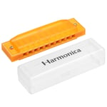 Clearly Colorful Translucent Harmonica 10Hole Yellow ABS Harp Mouth with PVC Box