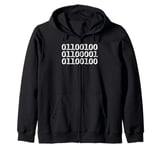 Distressed Father's Day Quote Coding Gift Dad in Binary Code Zip Hoodie