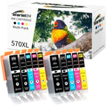 10x Cartouches d'encre Compatibles pour Canon PGI-570 CLI-571 XL pour Pixma MG5700 MG5750 (2 PGBK 2 Noir 2 Cyan 2 Magenta 2 Jaune)