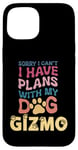 Coque pour iPhone 15 Nom de chien Gizmo Cadeau personnalisé Busy With My Dog Gizmo