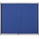 Bi-Office Exhibit Indoor Lockable Notice Board Non Magnetic 8 x A4 Wall Mounted 96.7 (W) x 70.6 (H) cm Blue