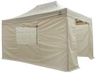 All Seasons Gazebos 3mx4.5m Pop Up Garden Gazebo & Side Panels-Beige