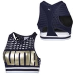 Puma Sports Training Crop Top Womens Navy Bra 517091 02 - Blue Textile - Size 14 UK