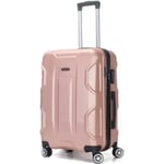 Medium resväska 4 hjul 65 cm styv ABS - Palace - Superfly (rosa guld)