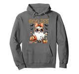 BOO JEE Halloween Cute Girl Ghost Coffee Lover Pumpkin Latte Pullover Hoodie