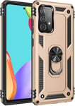 Compatible Avec Coque Samsung Galaxy A52s 5g Avec Aimant Anneau Support, 360°Double Couche Renforcée Défense Bumper Antichoc Armure Housse Etui Avec Protection Écran-Or