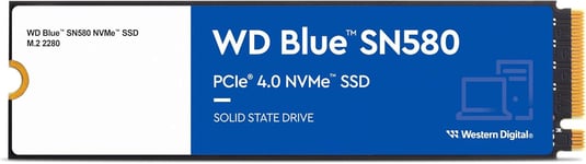 Blue SN580 SSD 1 To Disque SSD Interne, Vitesse de lecture jusqu'à 4150 Mo/s, PCIe Gen. 4x4, Comprend Acronis True Image pour WD, Clonage de disque et migration