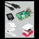 Raspberry Pi5 4GB Kit, Basic 64GB microSD, Case, Strøm, HDMI-kabel