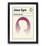 Big Box Art Book Cover Jane Eyre Charlotte Bronte Framed Wall Art Picture Print Ready to Hang, Black A2 (62 x 45 cm)