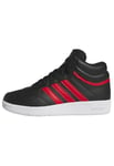 adidas Hoops 4.0 Mid Shoes Chaussures, Core Black/Better Scarlet/FTWR White, 22 EU