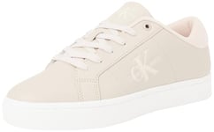 CK JEANS Women's Classic Cupsole LOWLACEUP LTH WN YW0YW01444 Sneakers, Beige (Eggshell/Whisper Pink), 4 UK