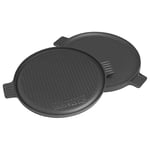 Barbecook plaque de cuisson universelle pour barbecue au charbon en fonte émaillée, ronde, accessoire barbecue, 35cm, Noir