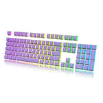 HK Gaming Pudding Keycaps Set | Doubleshot PBT Keycap Set | Full 108 OEM Profile Key Set | ANSI US-Layout | For Mechanical Keyboard | Compatible with Cherry MX, Gateron, Kailh, Outemu | Lavender