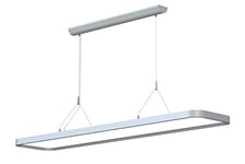 LEDAXO PL-03-50-R Lampe LED à intensité variable 4000 K (blanc neutre), poste de travail d'écran, boîtier en aluminium et coins arrondis Argenté 5000 lm 50 W 1-10 V 4000 K