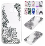 E-Flamingo Coque Samsung Galaxy S7, Cute Dentelle Romantique TPU Souple Silicone Case Samsung Galaxy S7 Transparent Antichoc Soft Gel Bumper Fine Slim Incassable Ultra Resistante Case Cover