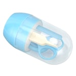 4Pcs Baby Nail Kit Safe Mini Scissors Nail File Nail Clippers Tweezers Blue SDS