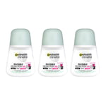 Garnier Mineral Invisible BWC Colors Floral Roll-On Deodorant 3, 6 Pack