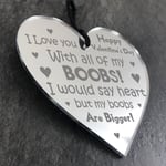 Valentines Day Gift For Boyfriend Husband Cheeky Funny Engraved Heart Gift