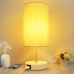 Allesgute Touch Lamps Bedside with 2 USB Charging Ports, Modern 3-Way Dimmable