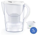 Carafe filtrante Brita Marella Blanche + Pack de 6 filtres à eau Brita Maxtra Pro All in 1 Blanc